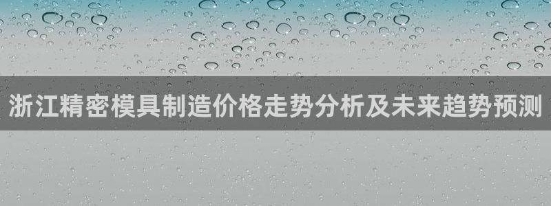 彩神购彩-购彩大厅入口：浙江精密模具制造价格走势分析及未来趋势预测